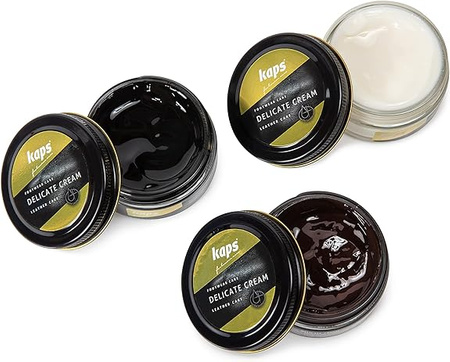 Krem do butów z bawełnianą ściereczką - Zestaw 3 x Kaps Delicate Cream