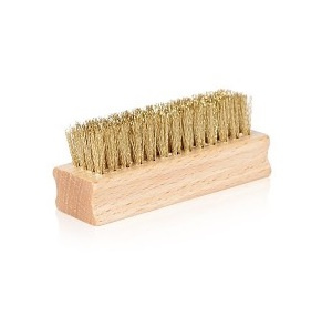 Szczotka do butów z zamszu z mosiężnym włosiem