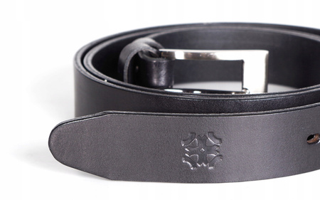 Letttro Skórzany pasek męski do spodni - czarny