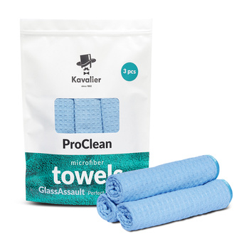 Profesjonalna mikrofibra do szyb samochodowych - Zestaw 3 sztuk - 41 x 41cm Kavalier Perfect Glass Polisher
