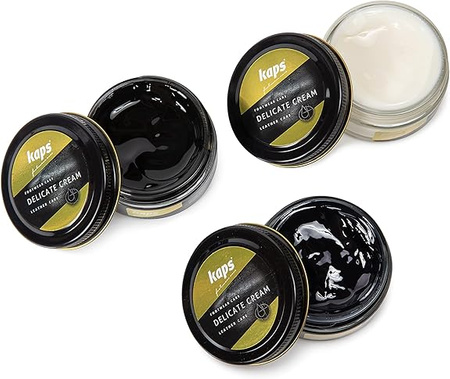 Krem do butów z bawełnianą ściereczką - Zestaw 3 x Kaps Delicate Cream